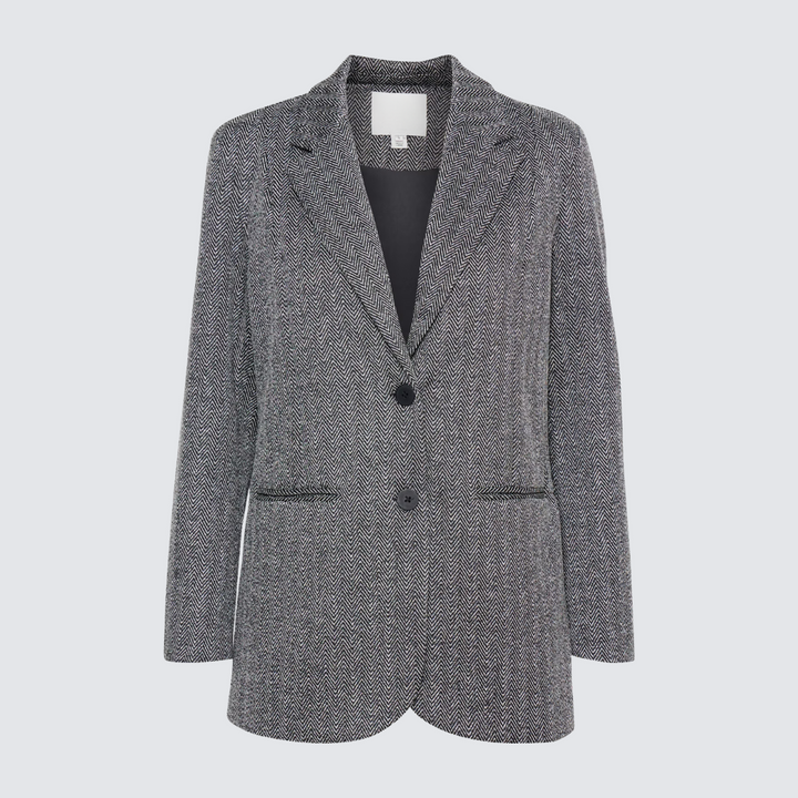 Lichtgrijze dames blazer met één knoop