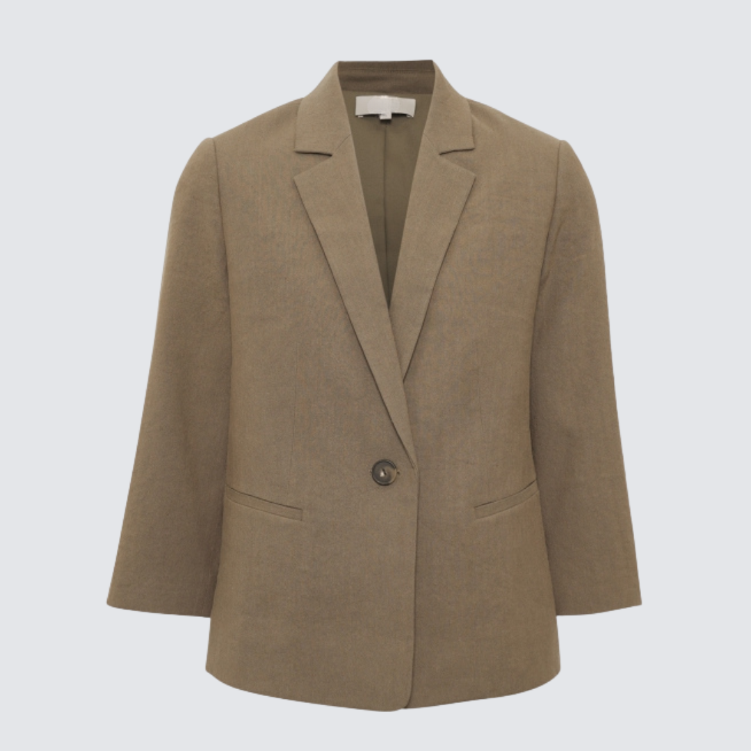 Oversized blazer met één knoop – Taupe