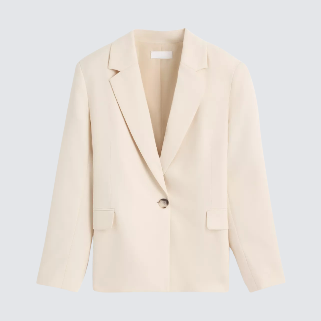 Beige blazer met klassieke look
