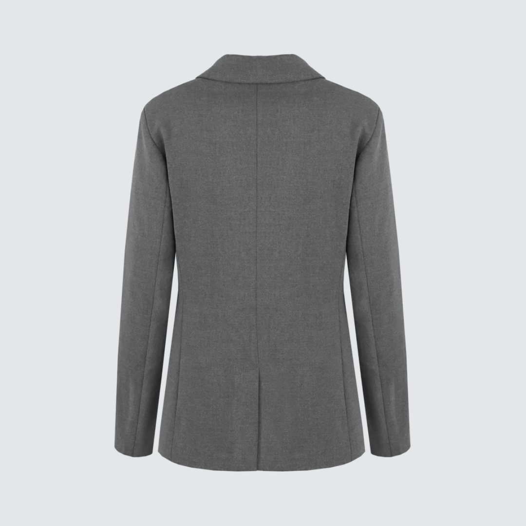 Grijze dames blazer met twee knopen