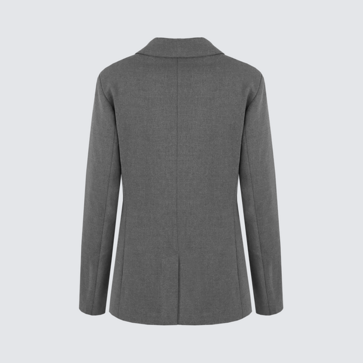 Grijze dames blazer met twee knopen