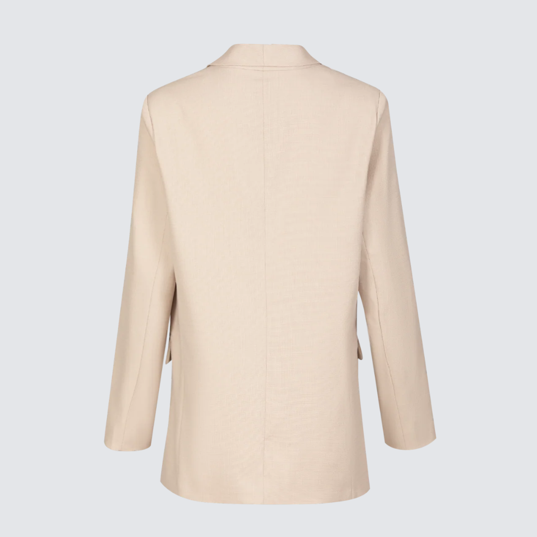 Beige dames blazer met dubbele rij knopen