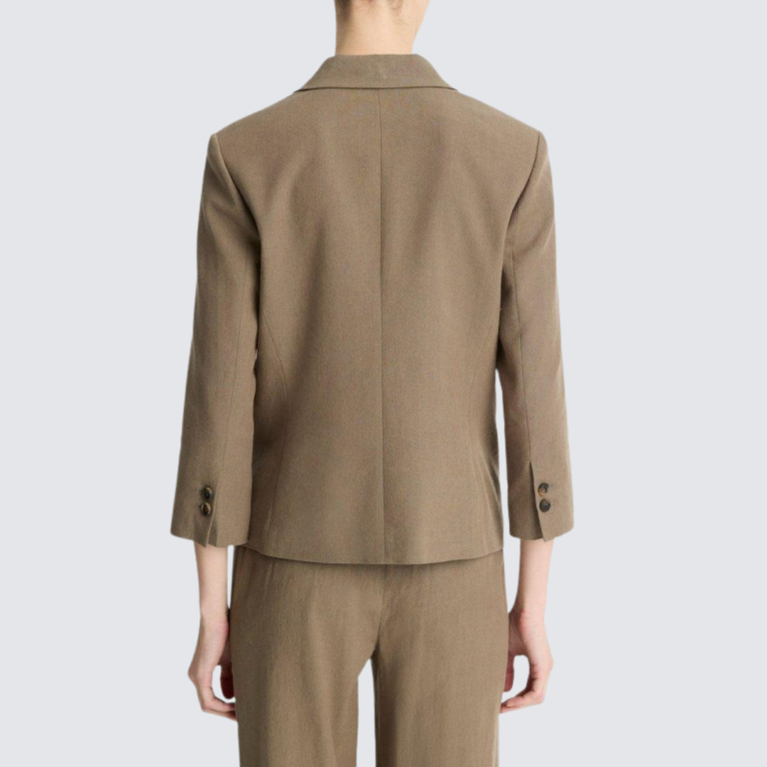 Oversized blazer met één knoop – Taupe