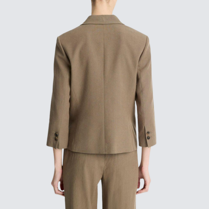 Oversized blazer met één knoop – Taupe